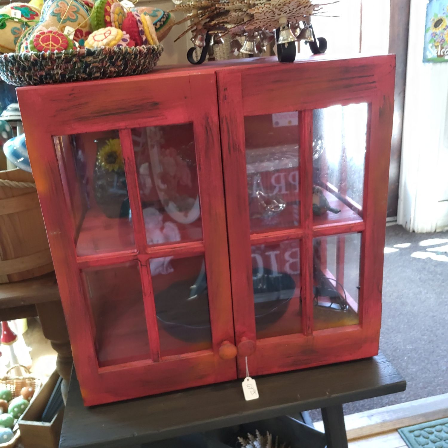 Small Red Glass Hutch