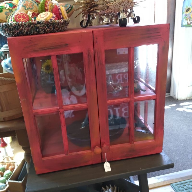 Small Red Glass Hutch