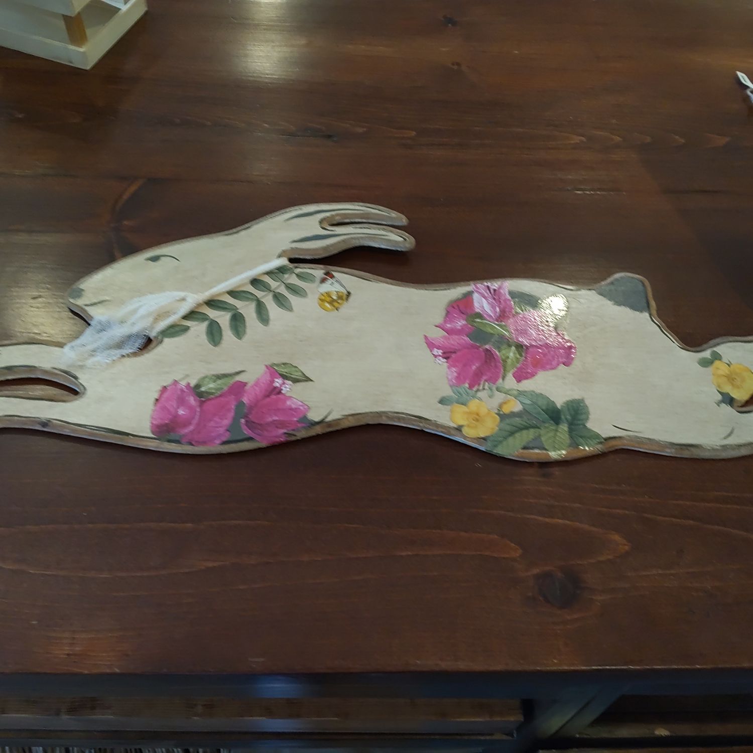 Floral Transfer Rabbit Hanging