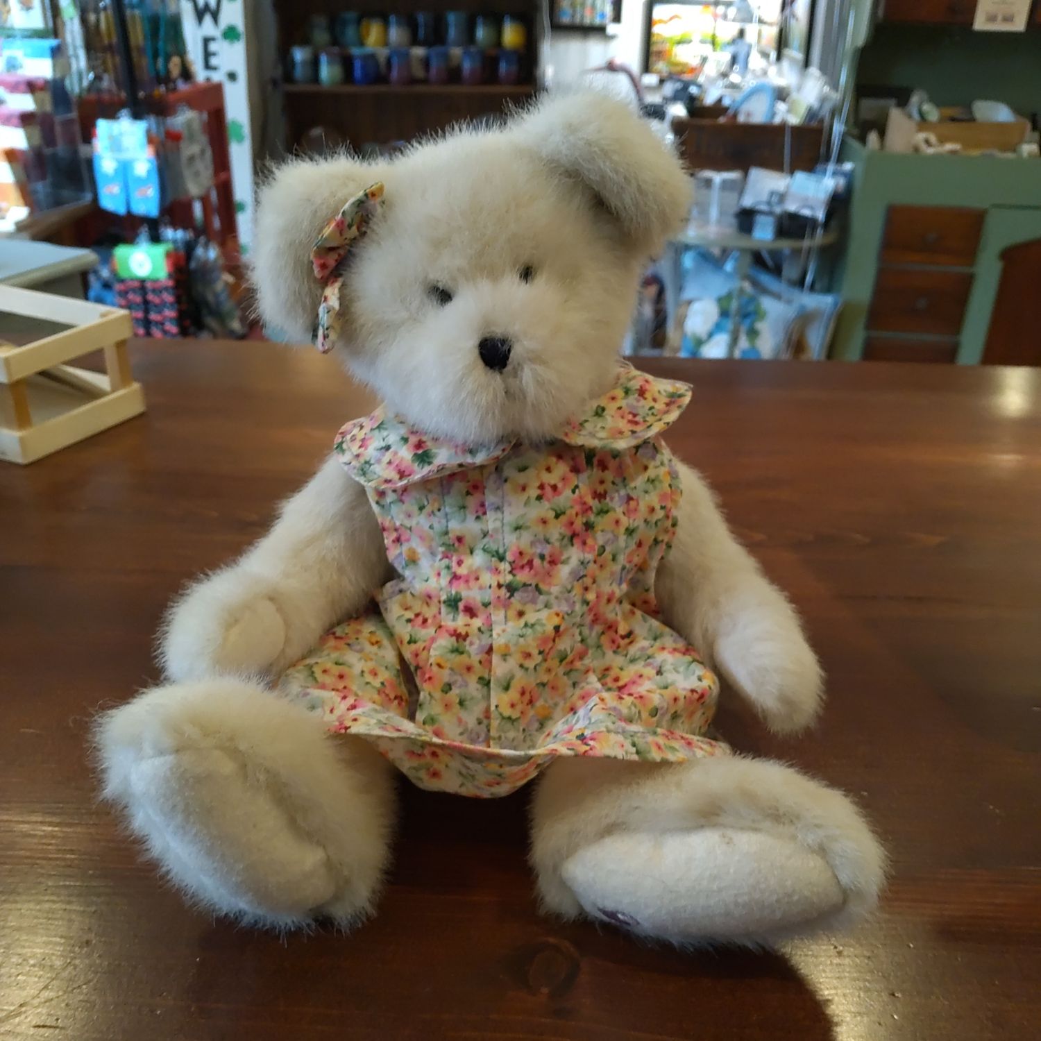 Stuffed Bear In Floral Dress