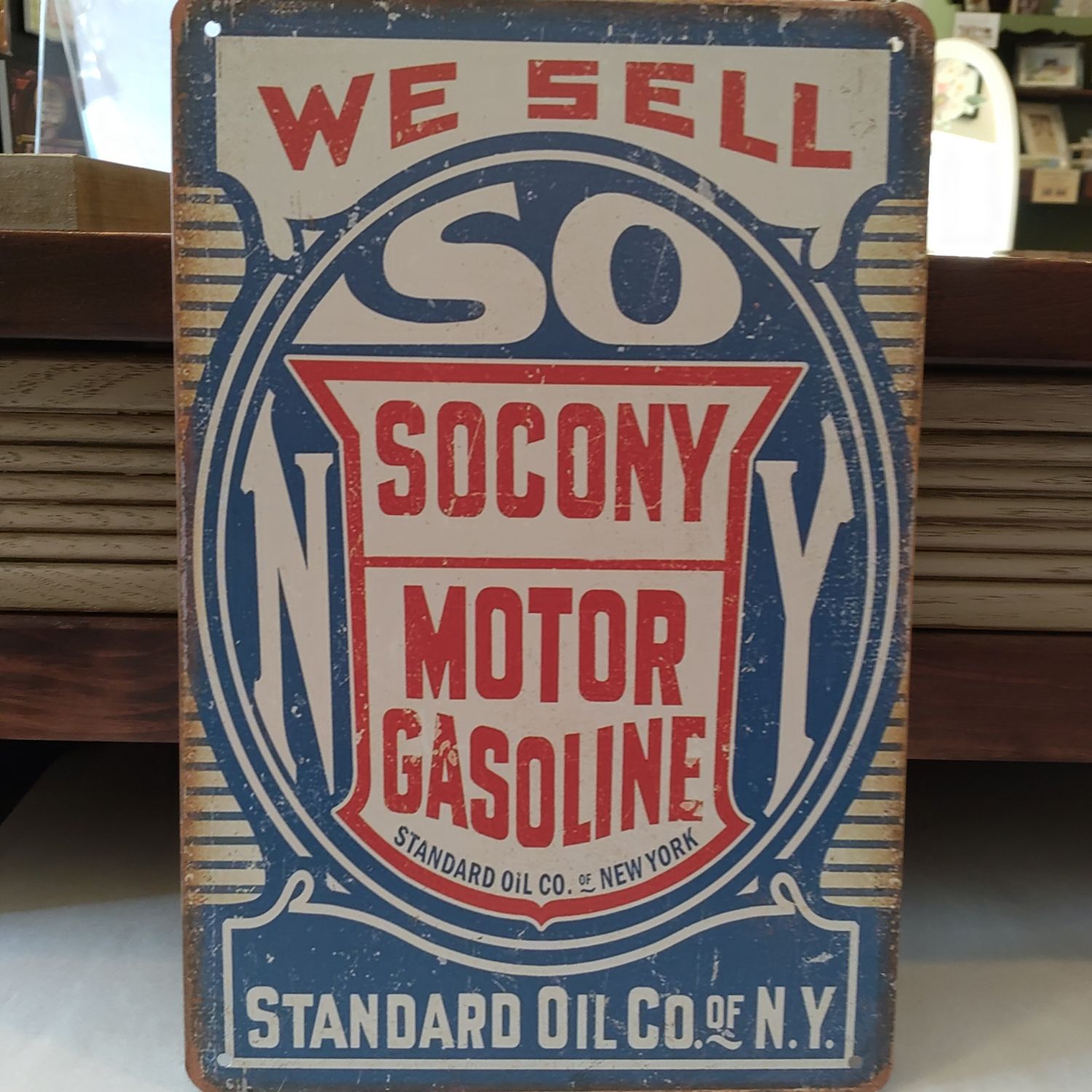 We Sell Socony Motor Gasoline Sign