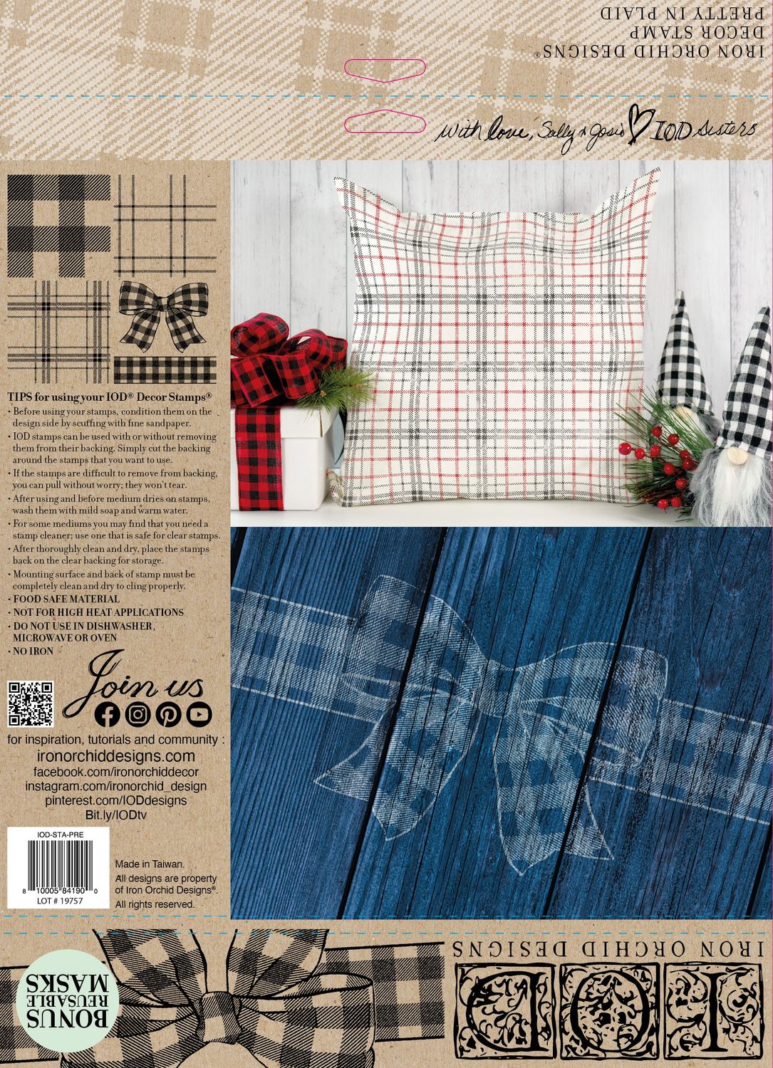 "Pretty in Plaid" Decor Stamp by Iron Orchid Design, IOD