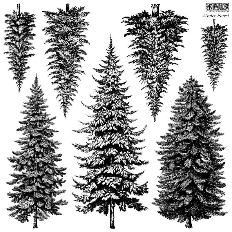 Winter Forest Decor Stamp by Iron Orchid Design, IOD
