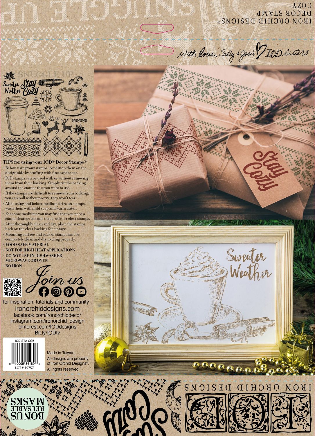 "Cozy" Decor Stamp by Iron Orchid Design, IOD