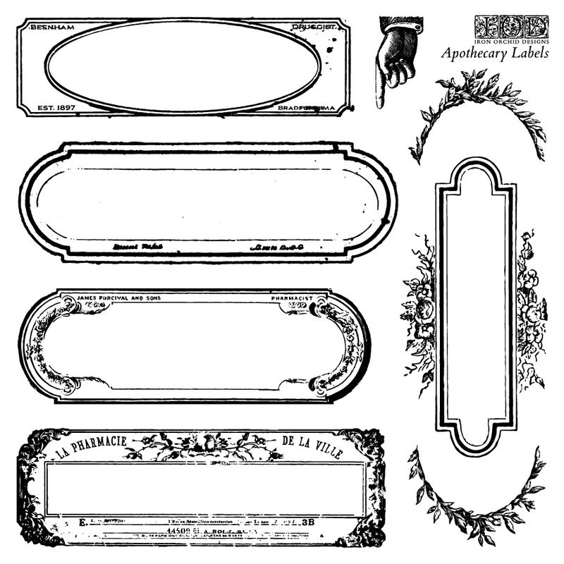 Apothecary Labels 6x6 Stamp