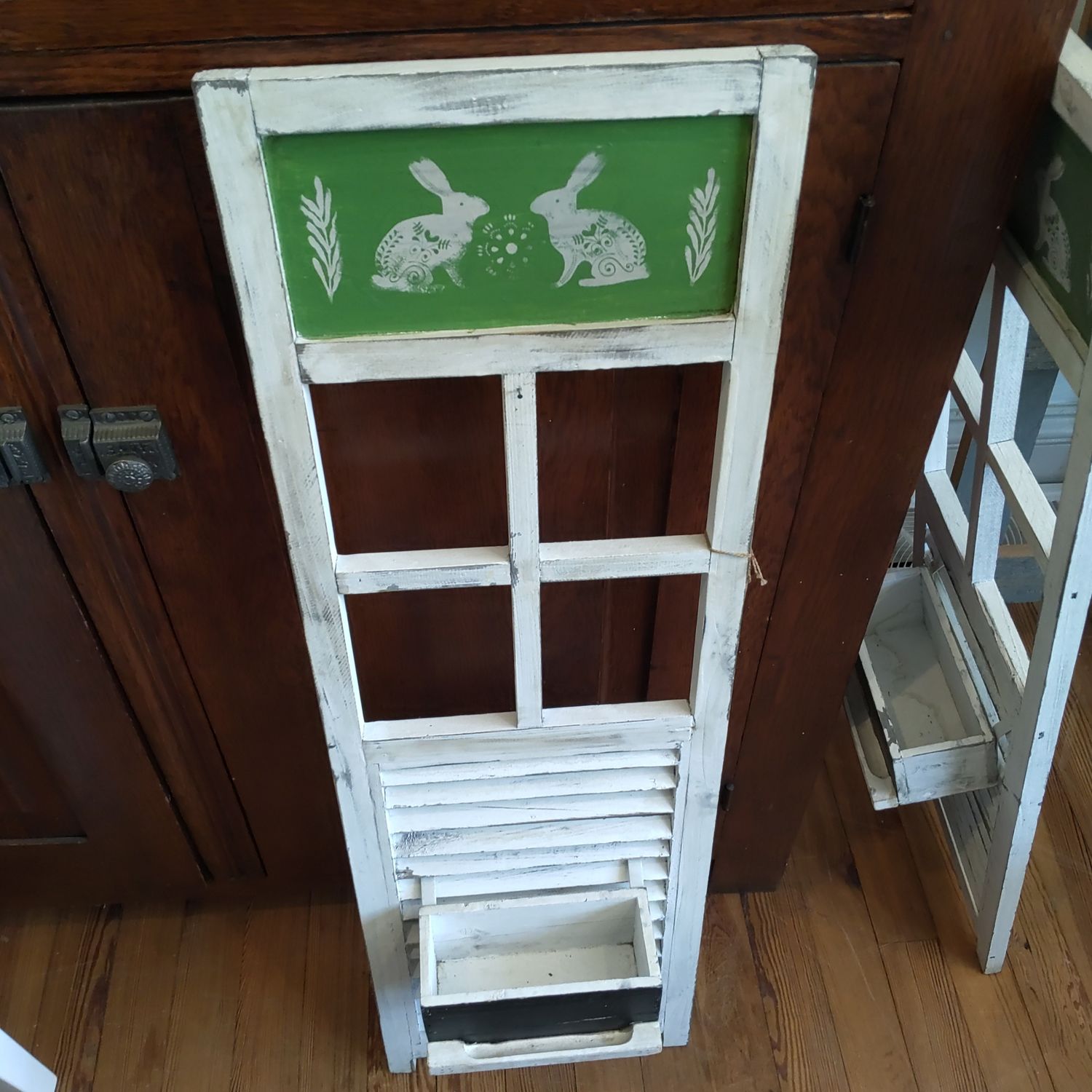 Bunny Wooden Shutter Planter