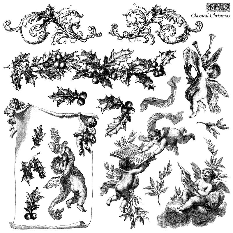 Classical Christmas Decor Stamp by Iron Orchid Design, IOD
