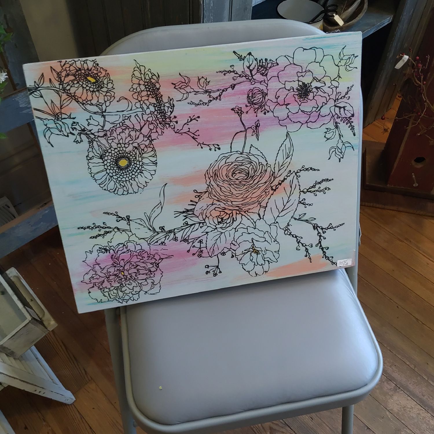 Floral Wood Painting