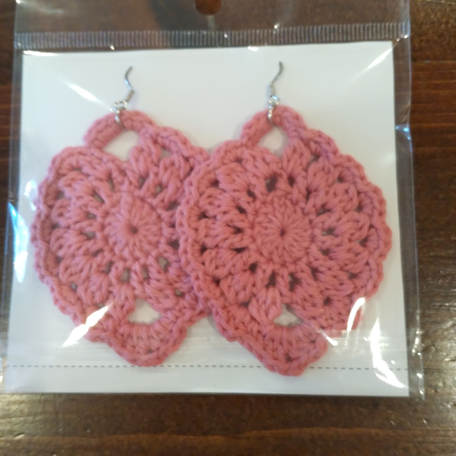 LD Hand Crocheted Earrings PNK
