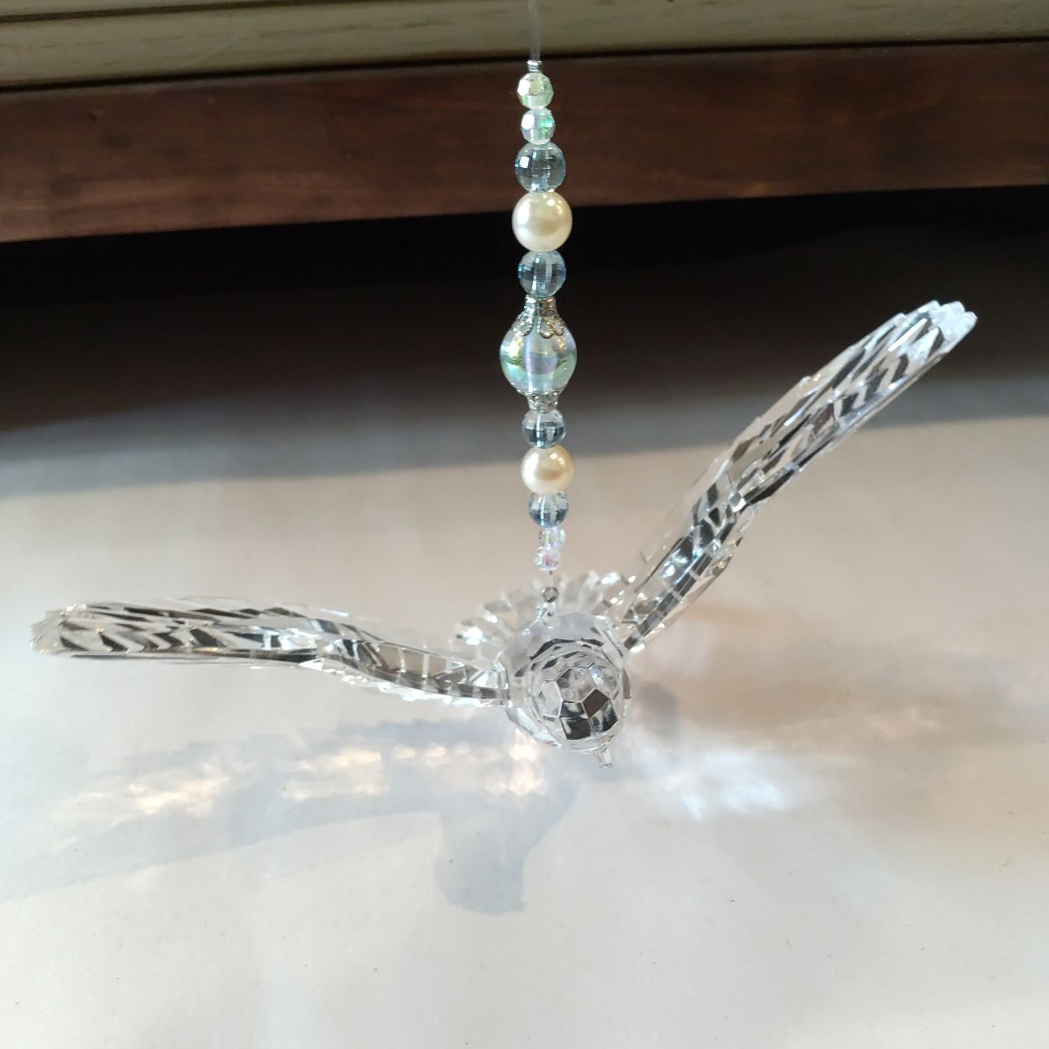 Clear Bird With Beads
