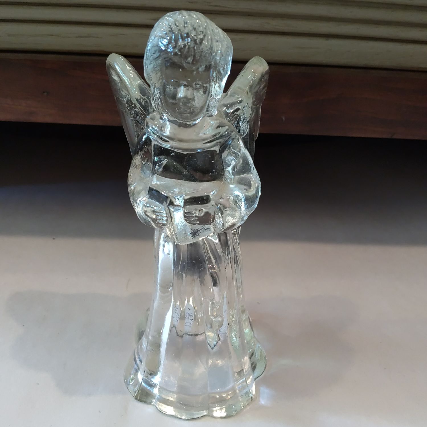 Glass Angel With Hymnal Candle Holder 