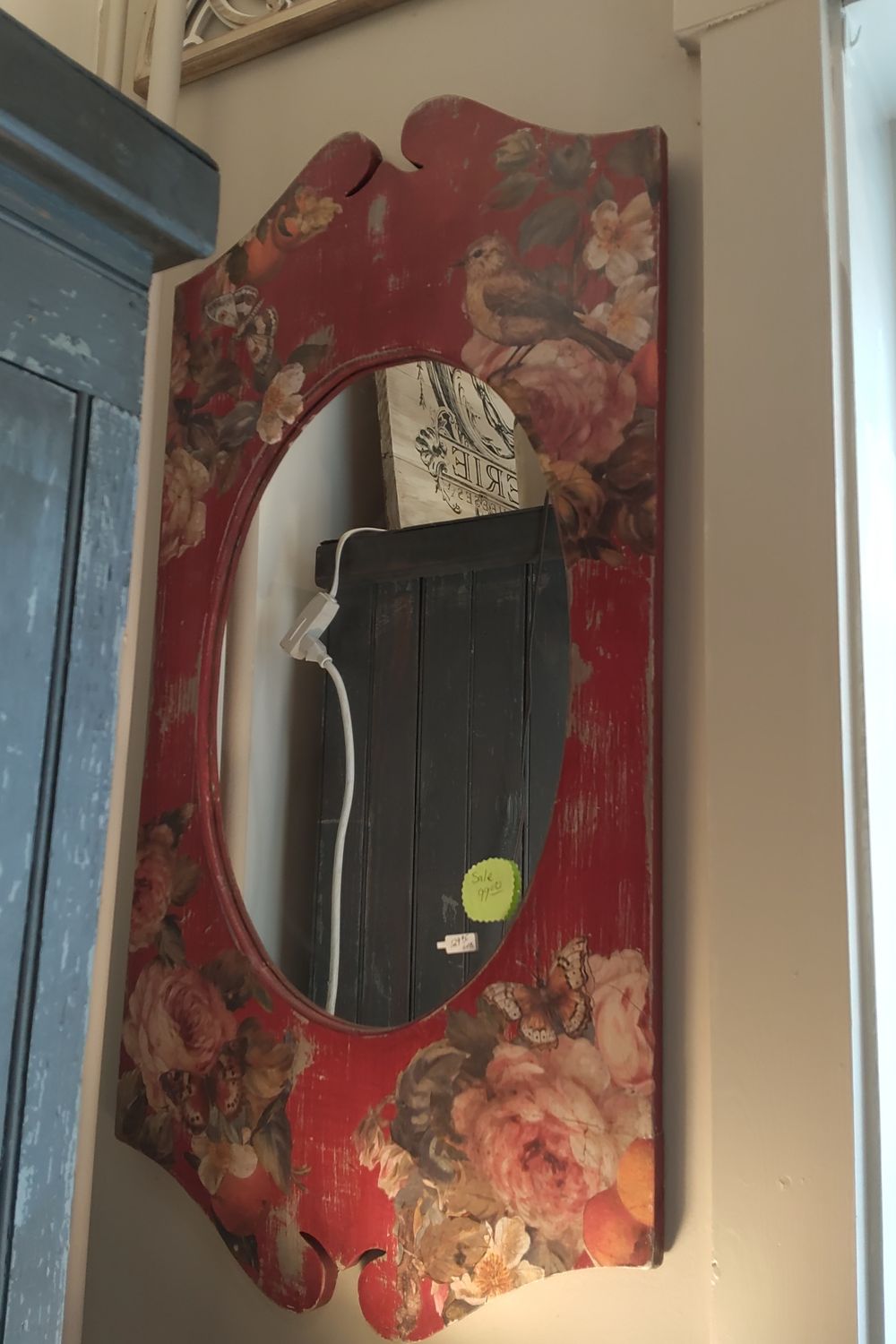 Red Floral Mirror