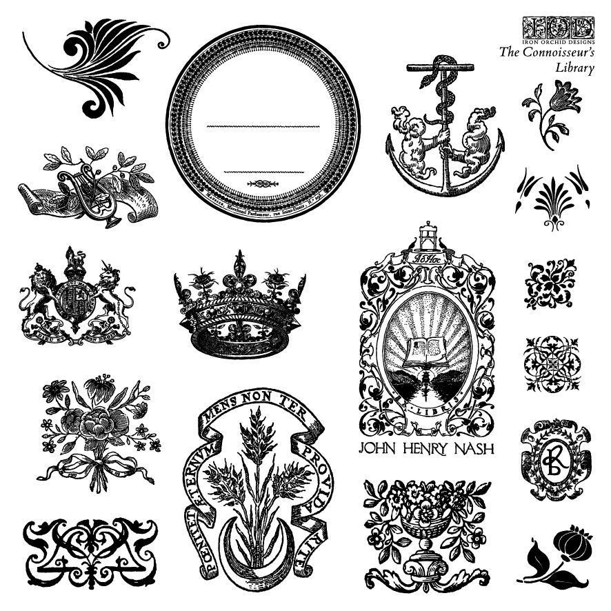 Connoisseurs Library Labels 6x6 Stamp