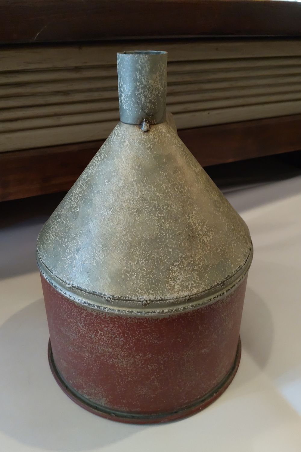 Red Galvanized Gas Farm Funnel