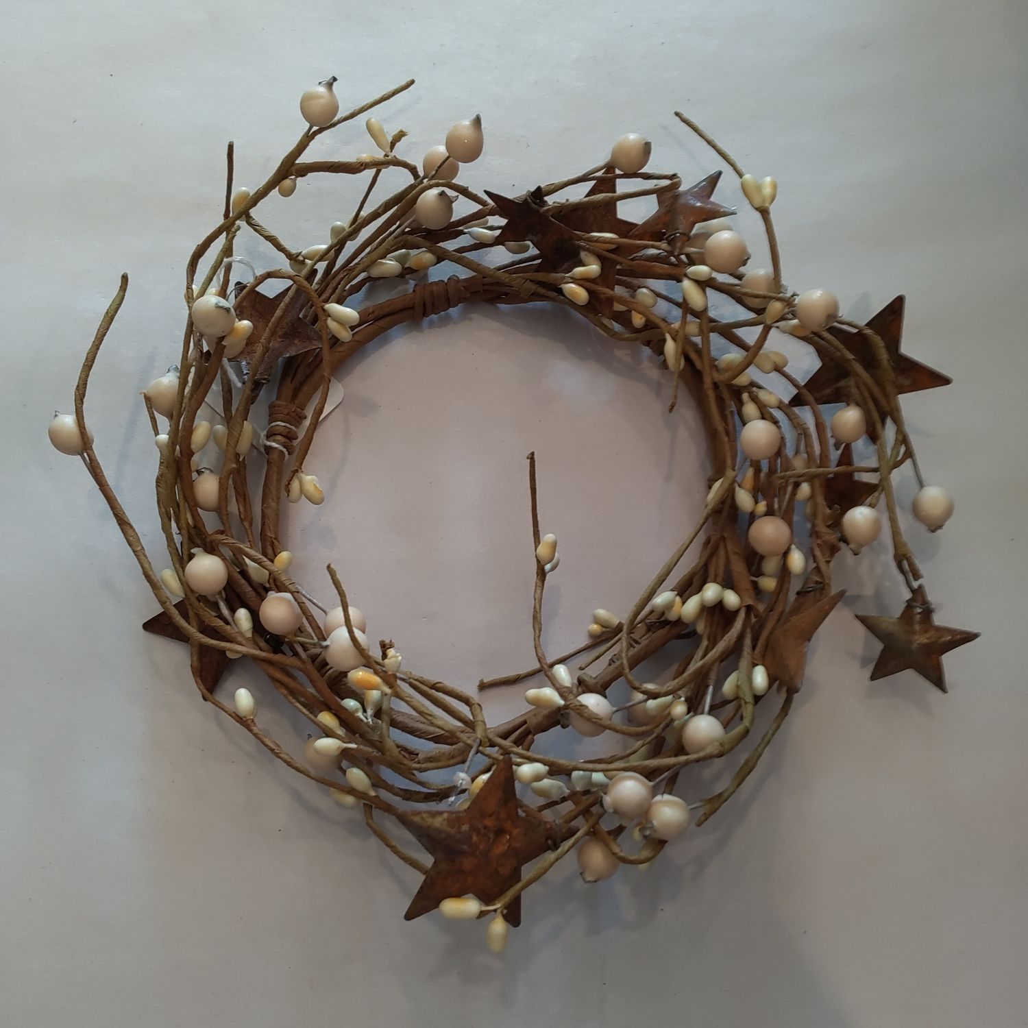Metal Stars Floral Candle Ring 