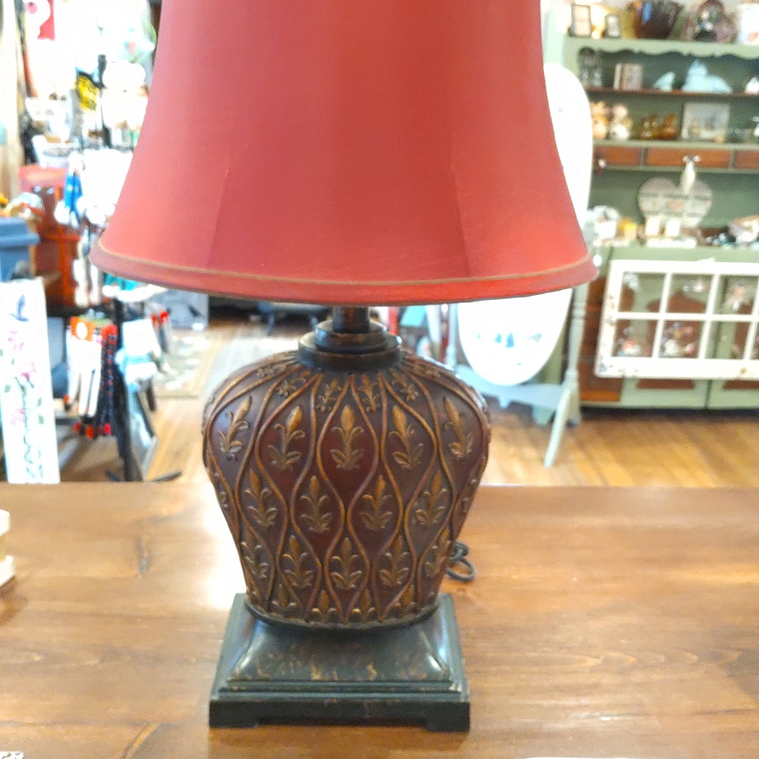 Red Satin Lamp
