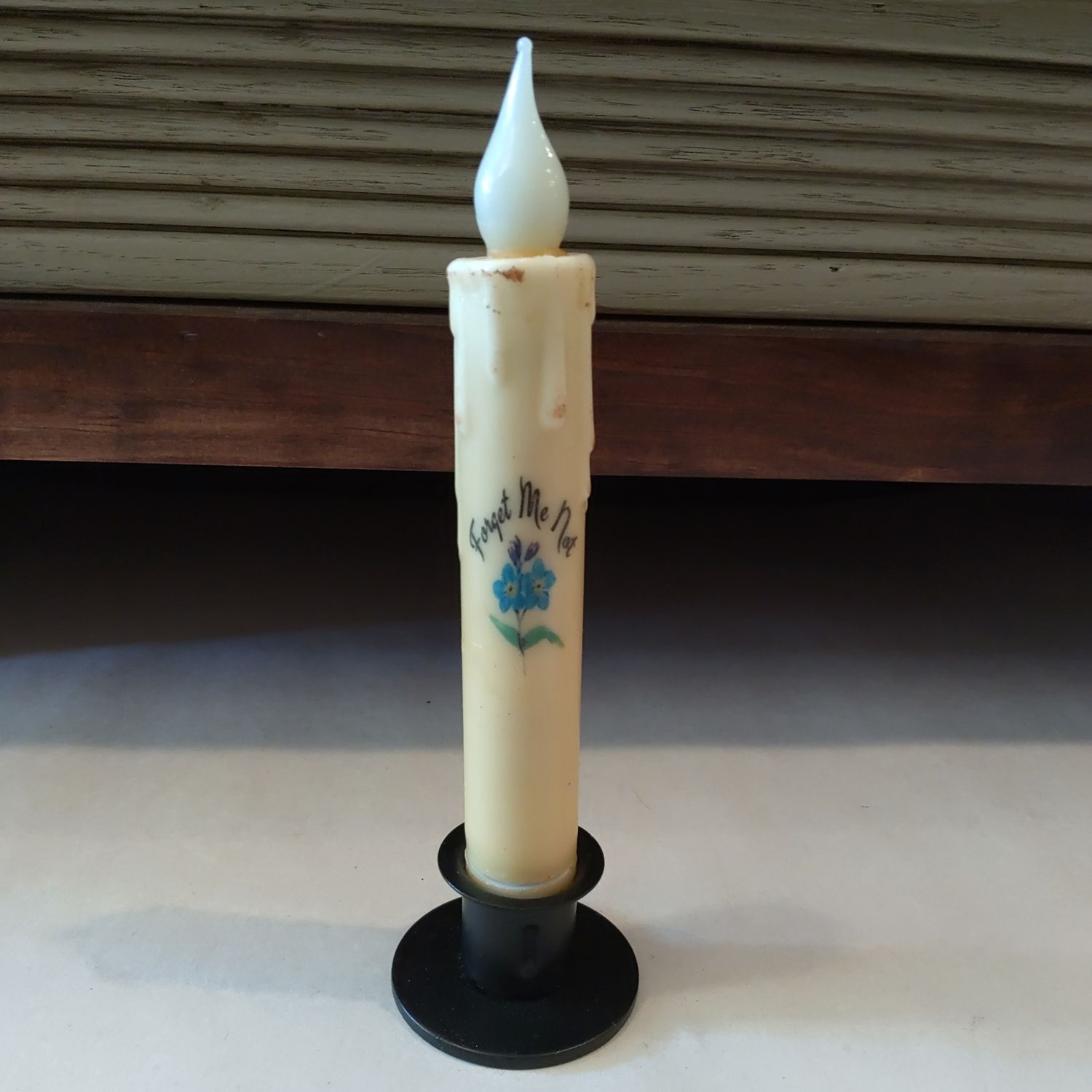 Floral Window Candle In Holder
