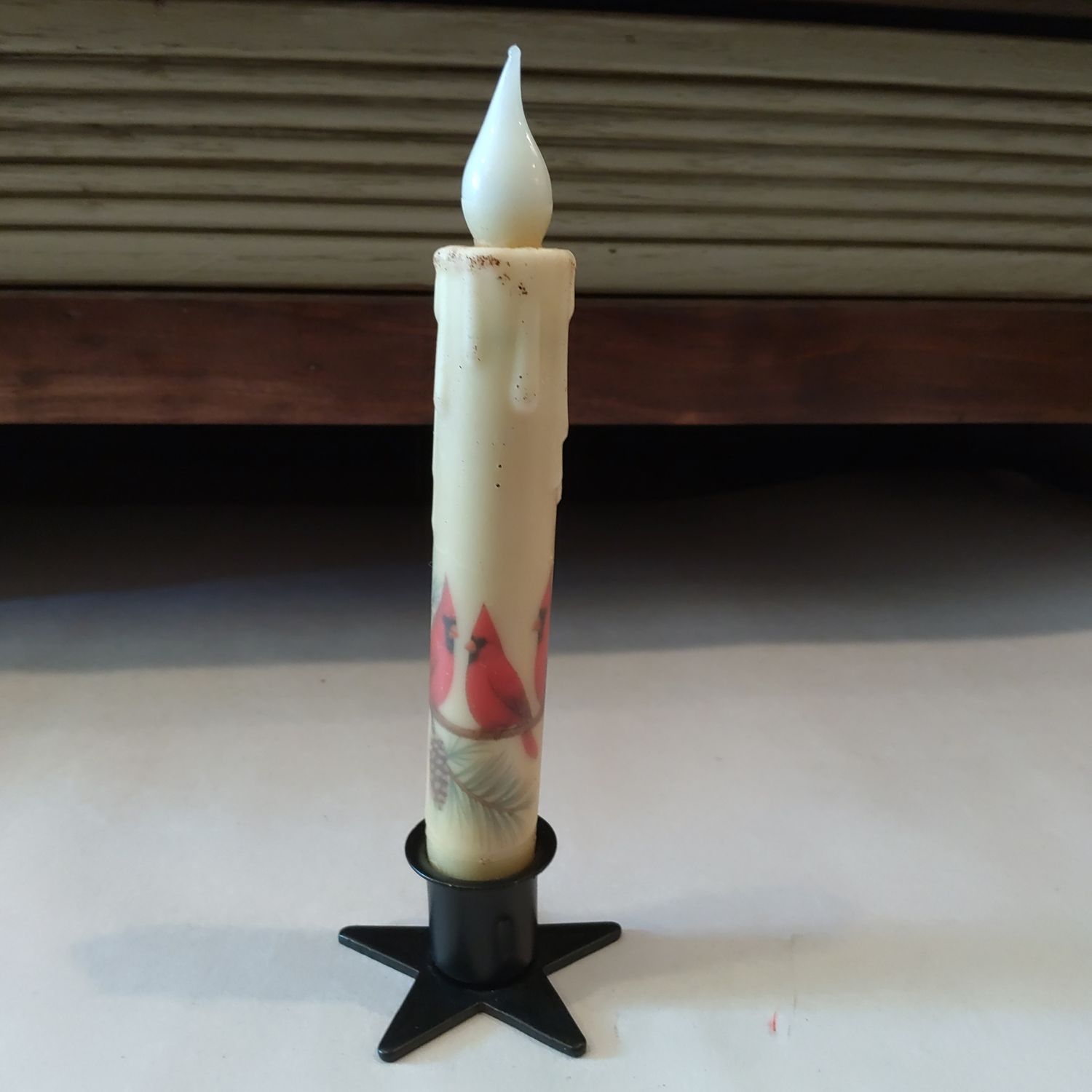 3 Cardinals Window Candle In Holder
