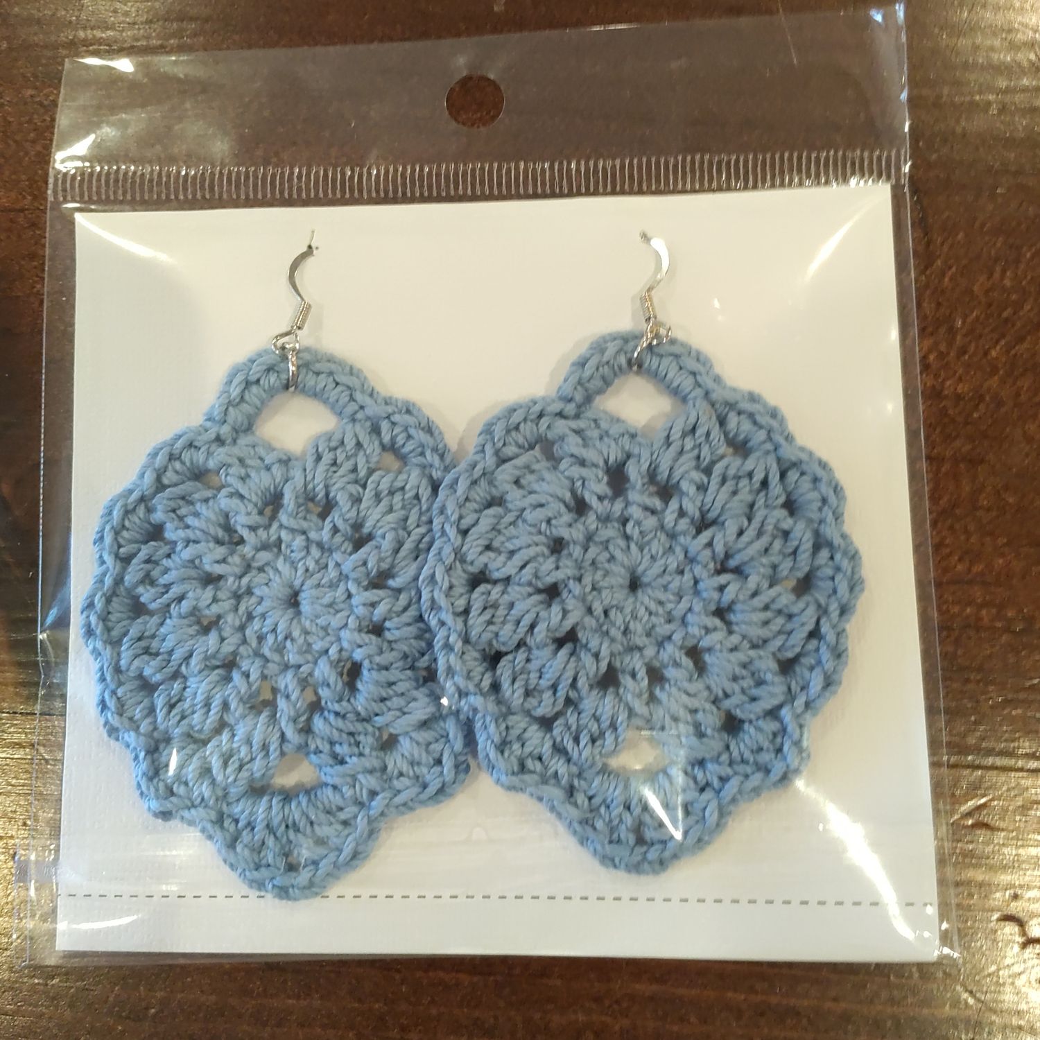 LD Hand Crocheted Earrings BLU