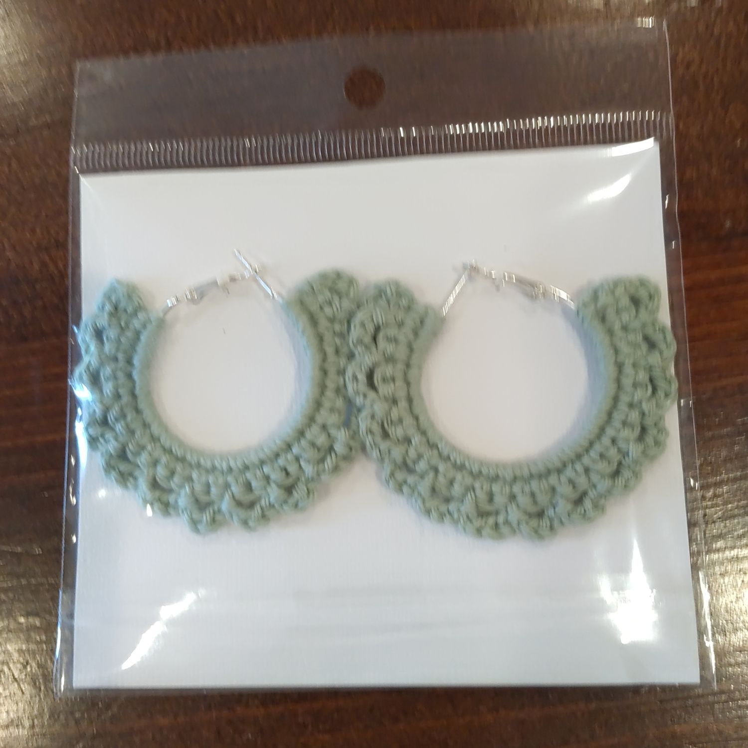 LD  Hand Crocheted Earrings GRN