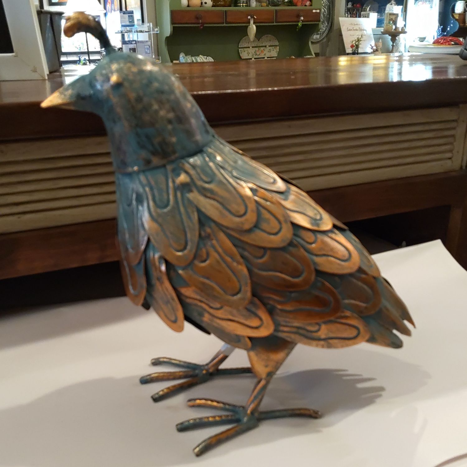 Gold\Blue Tin Bird