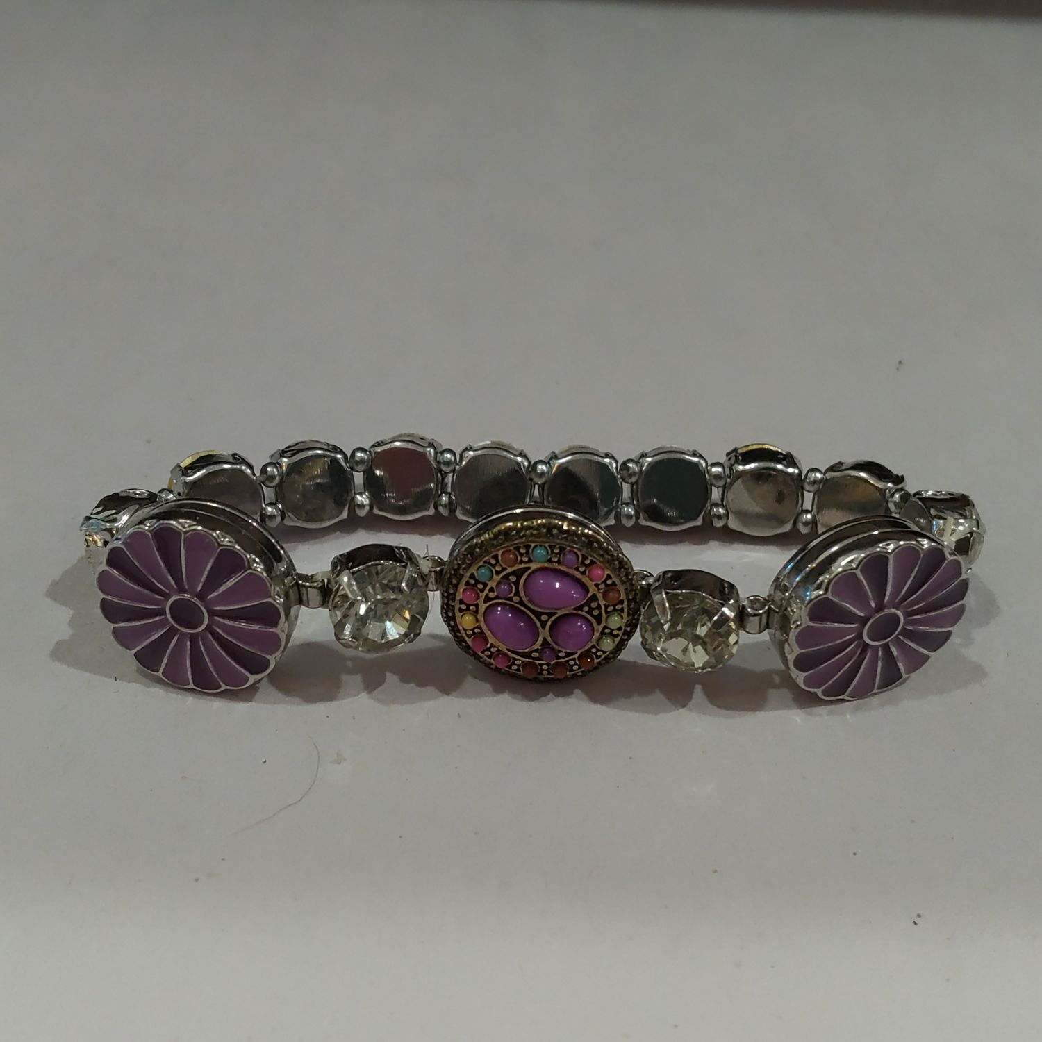 Purple Snap Charm Bracelet
