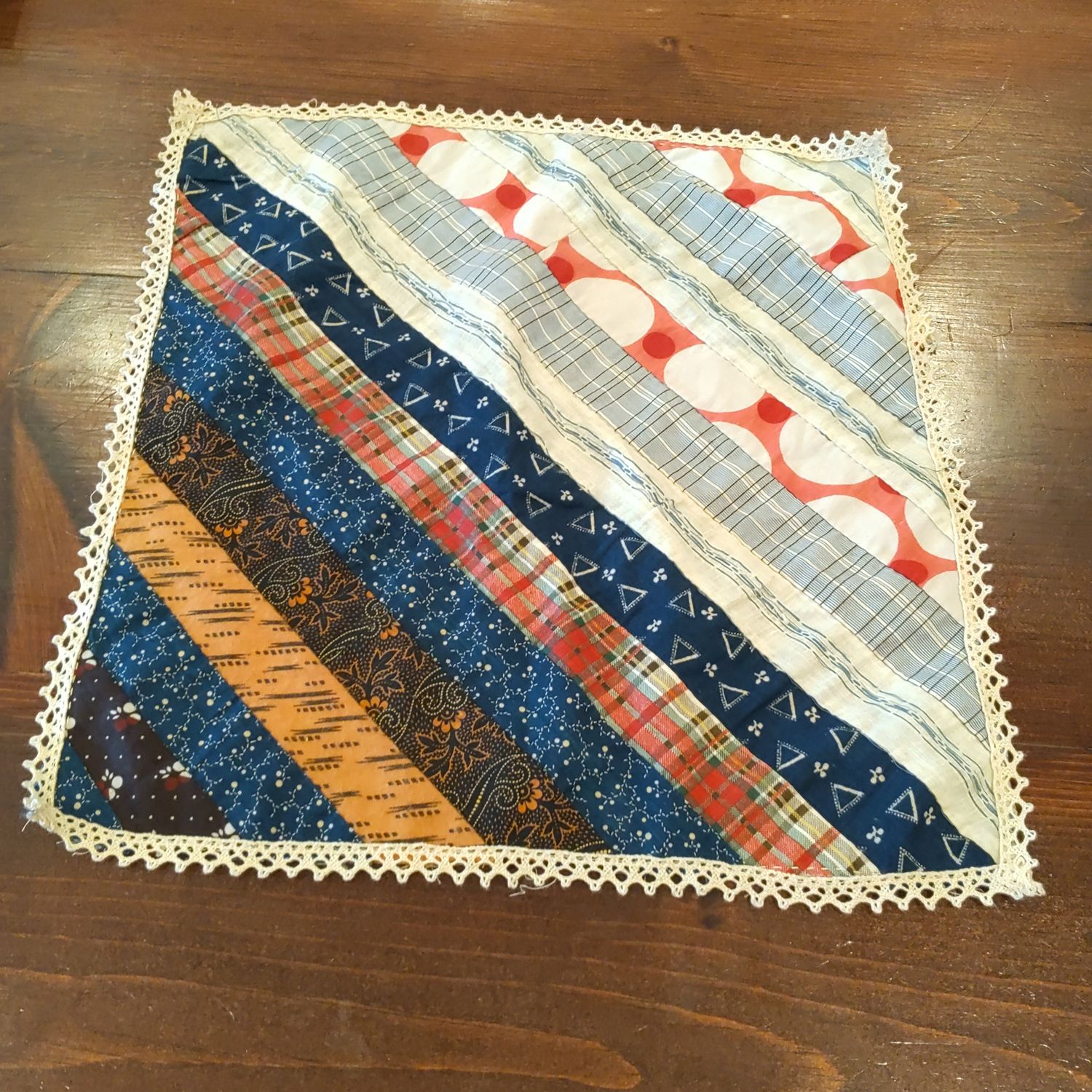 Multi-Print Square Doily