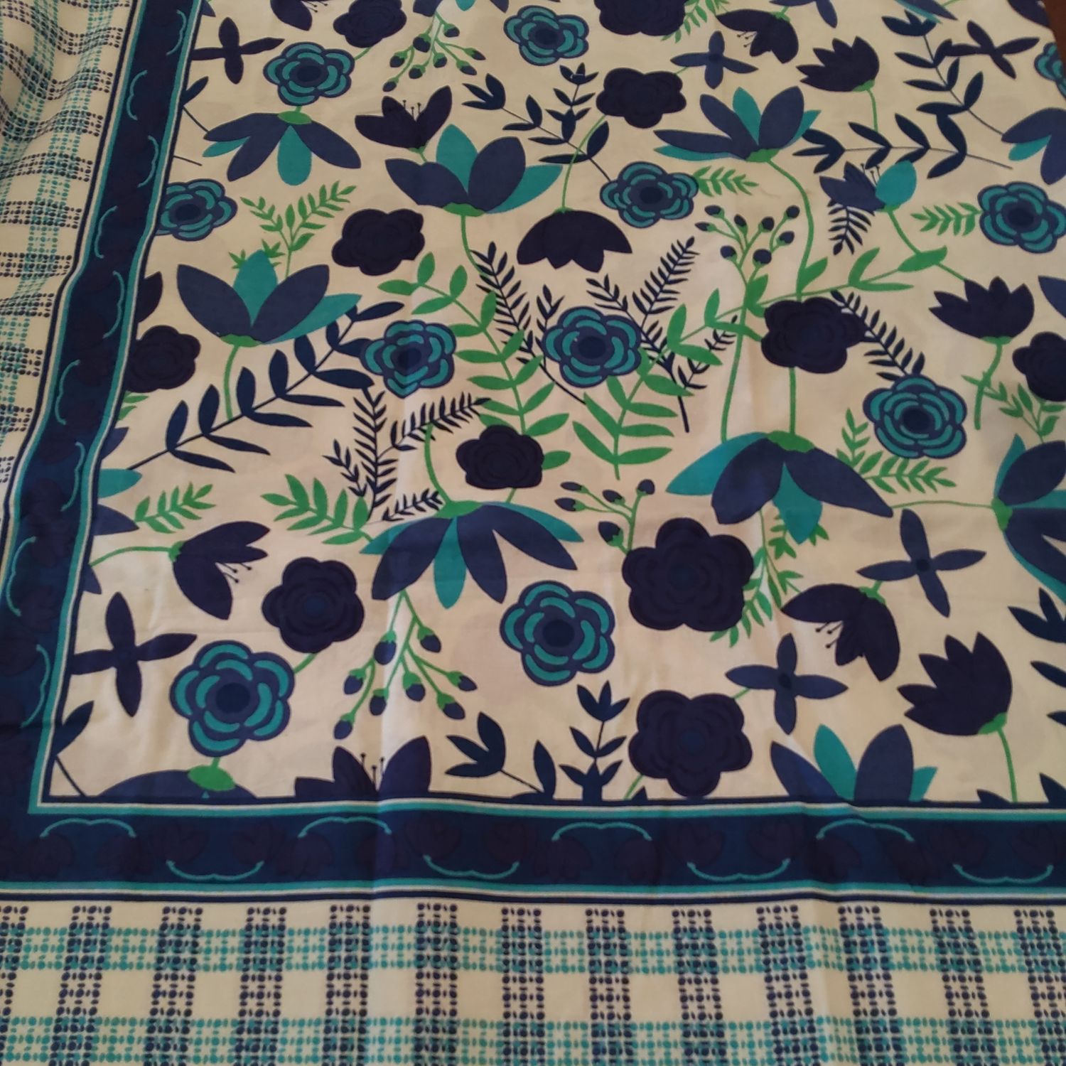 Blue Floral Tablecloth 60x60