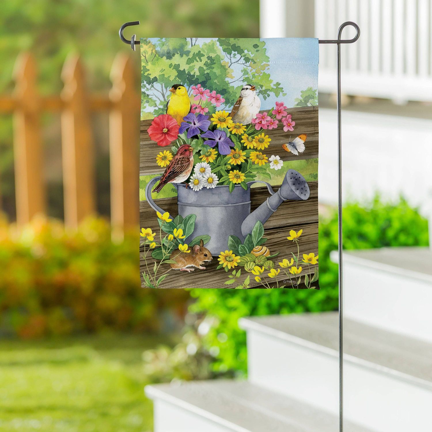 Watering Can Bunch Suede Garden Flag Watering Can Bunch Suede Garden Flag