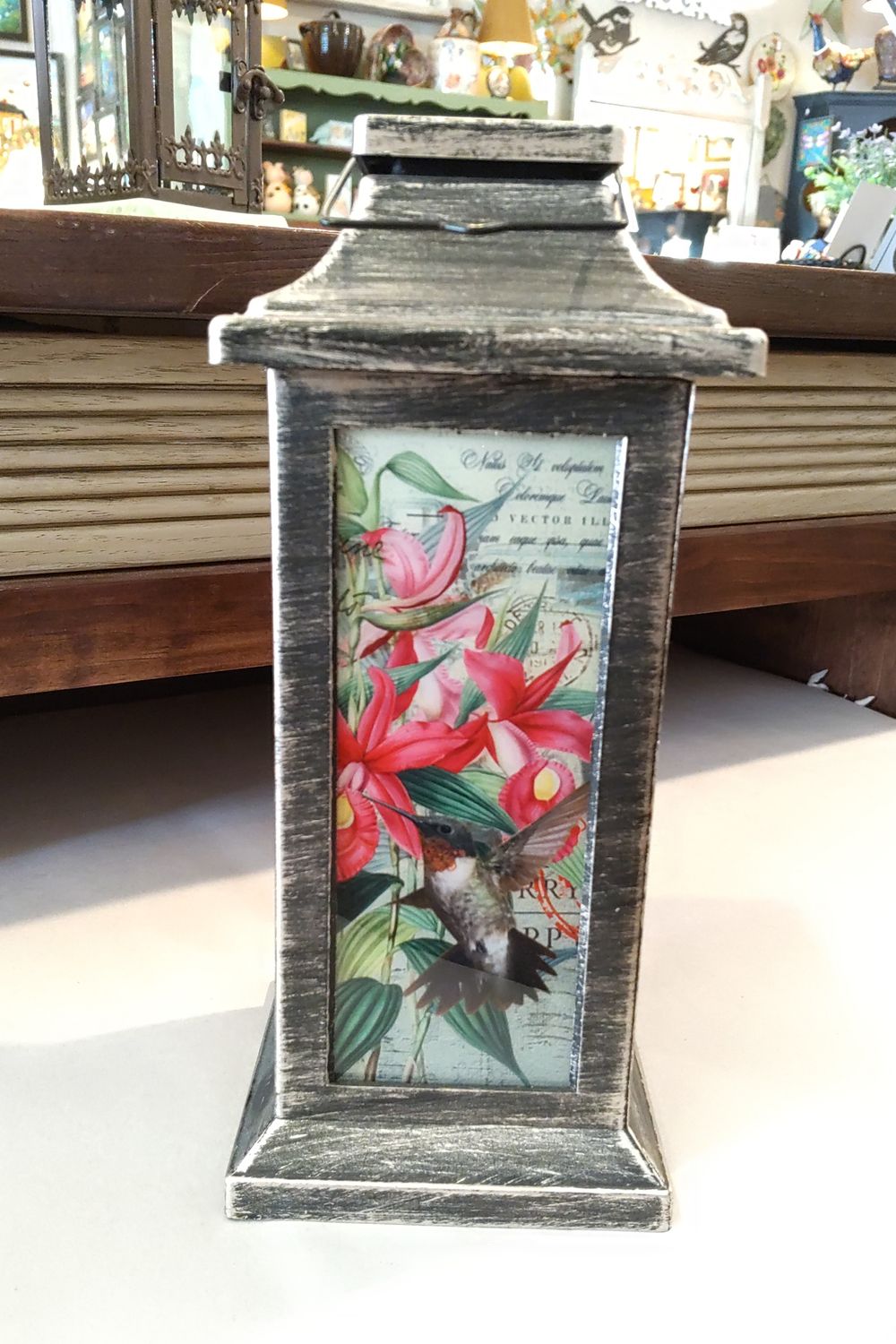 Floral Hummingbird Lantern