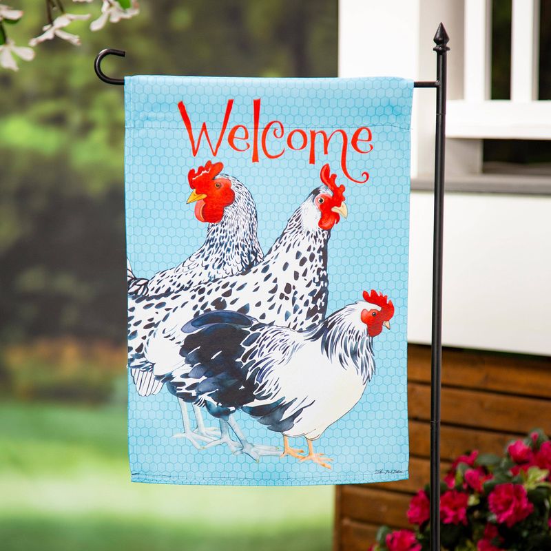 Chickens Suede Garden Flag