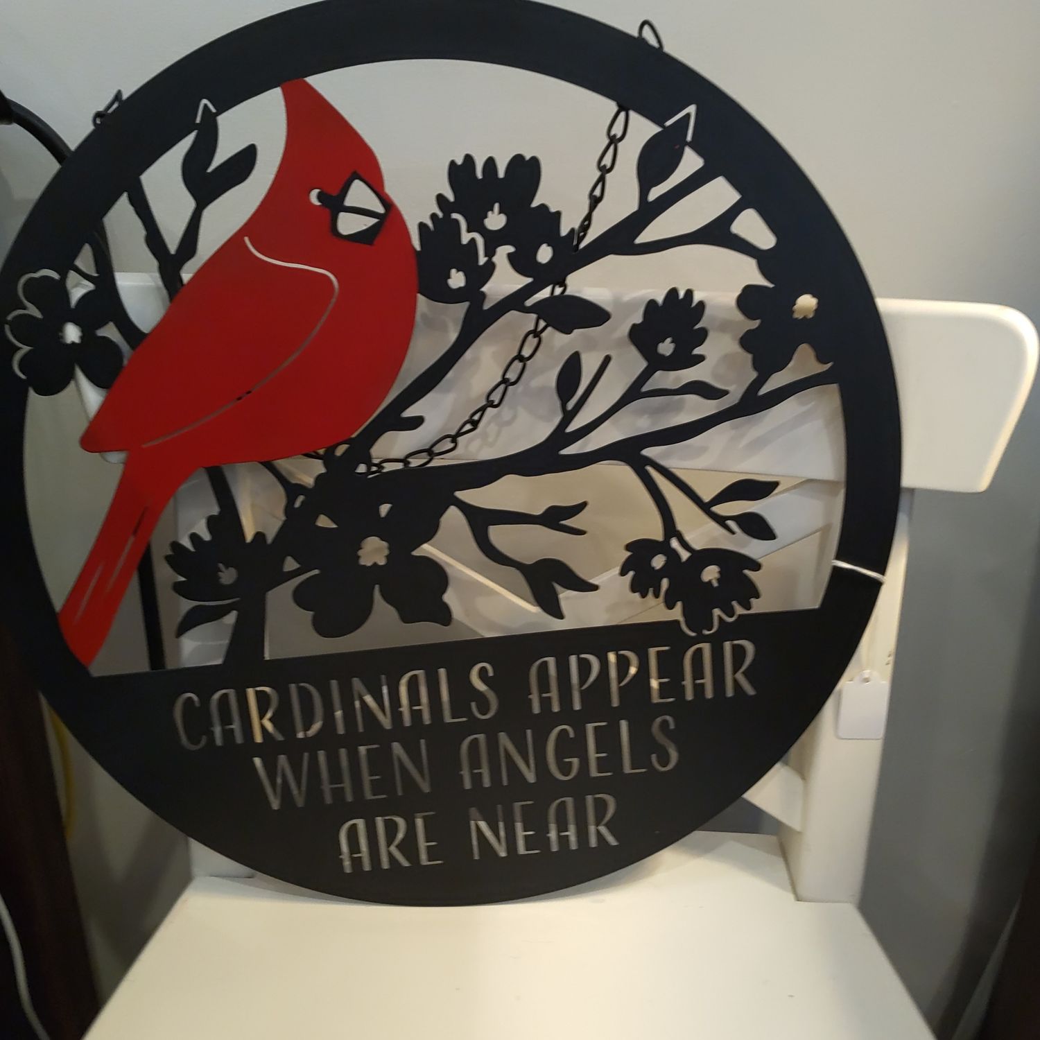 Black Cut Metal Cardinal
