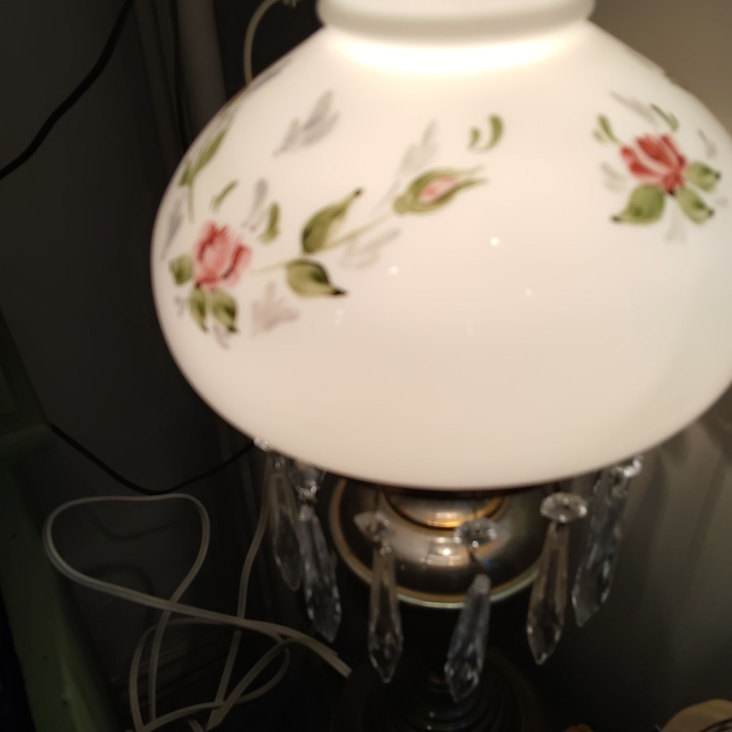 Lamp With Crystals Vintage