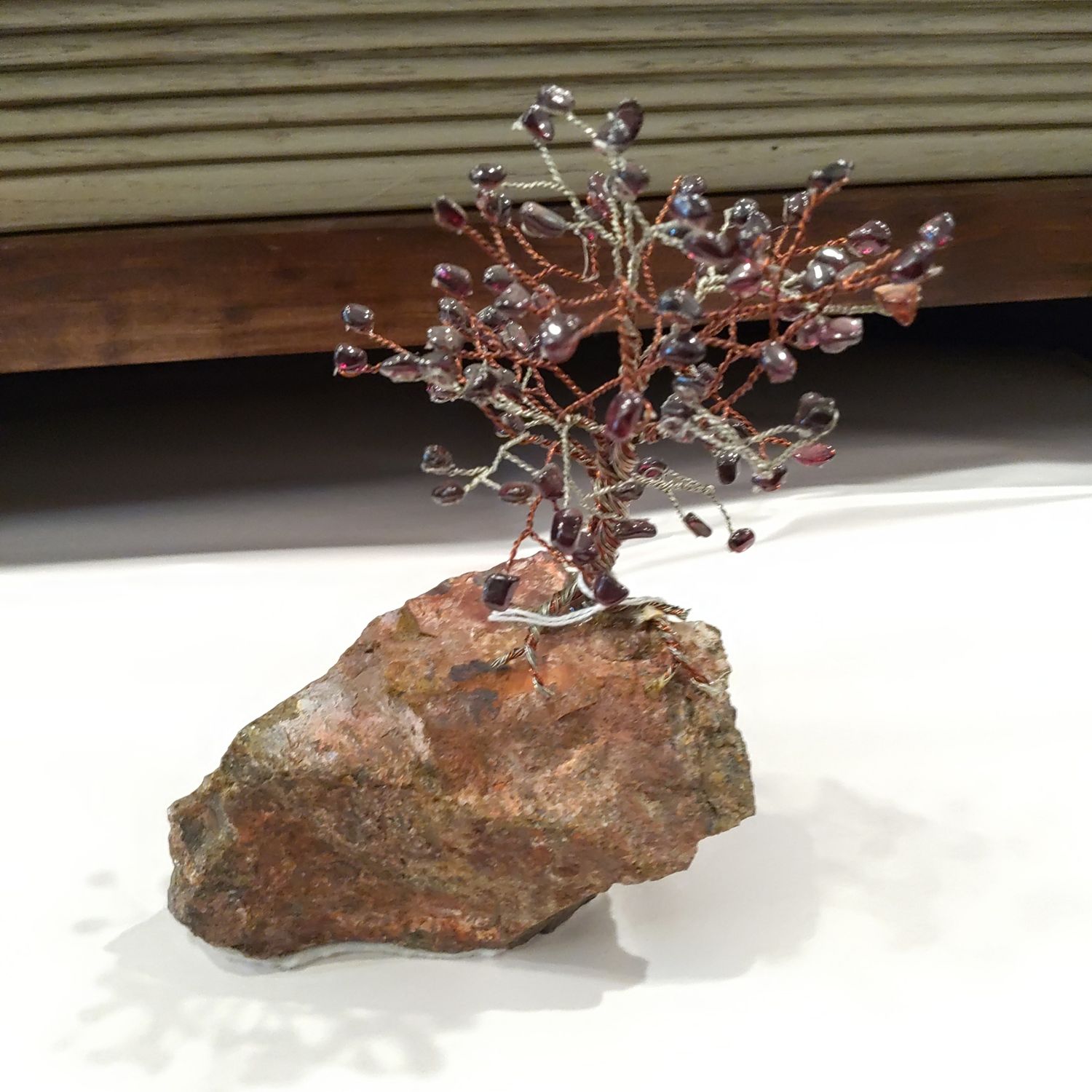 Purple Twisted Wire Gem Tree W/ Rock
