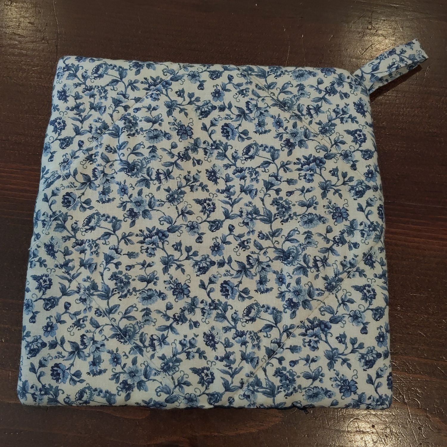 Blue Floral Reversible Hot Pad