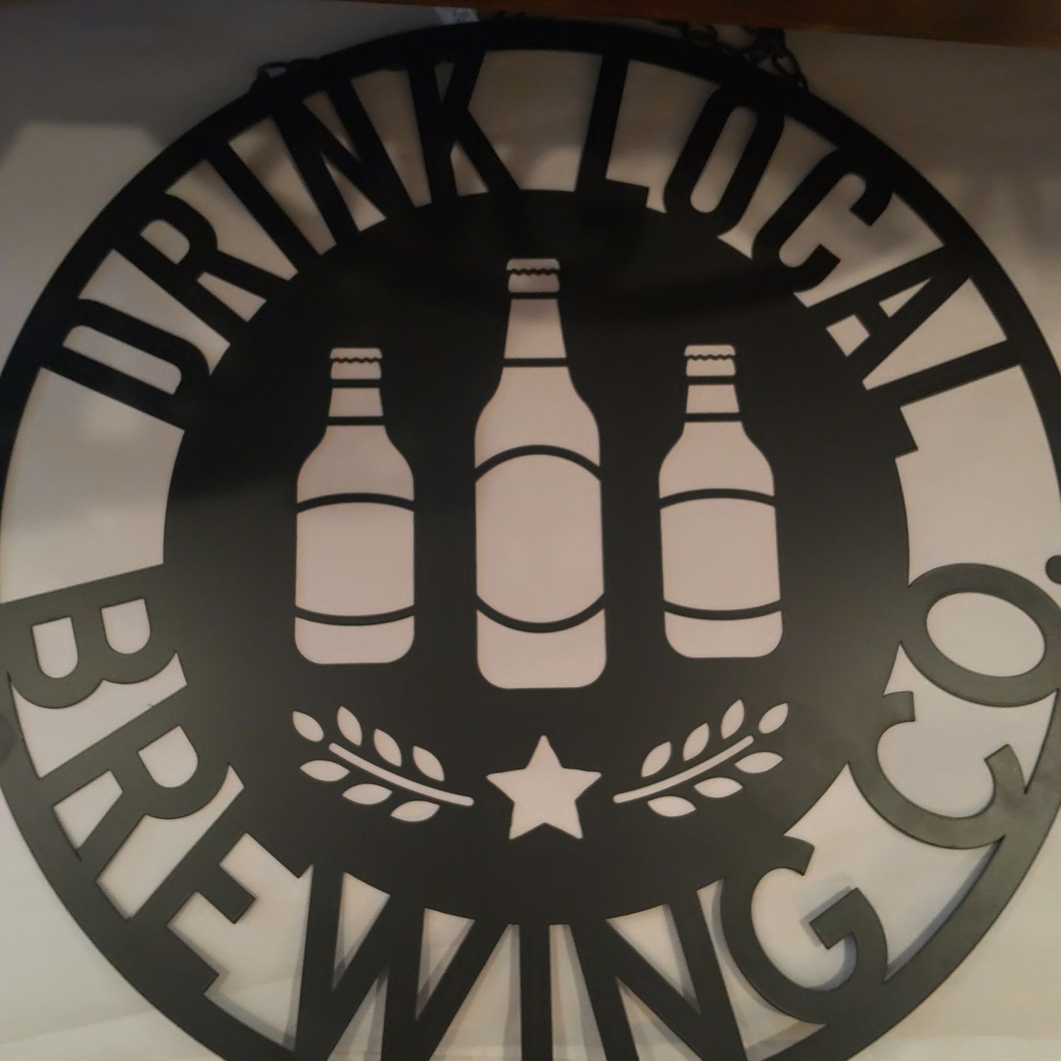 Metal 'Drink Local' Sign