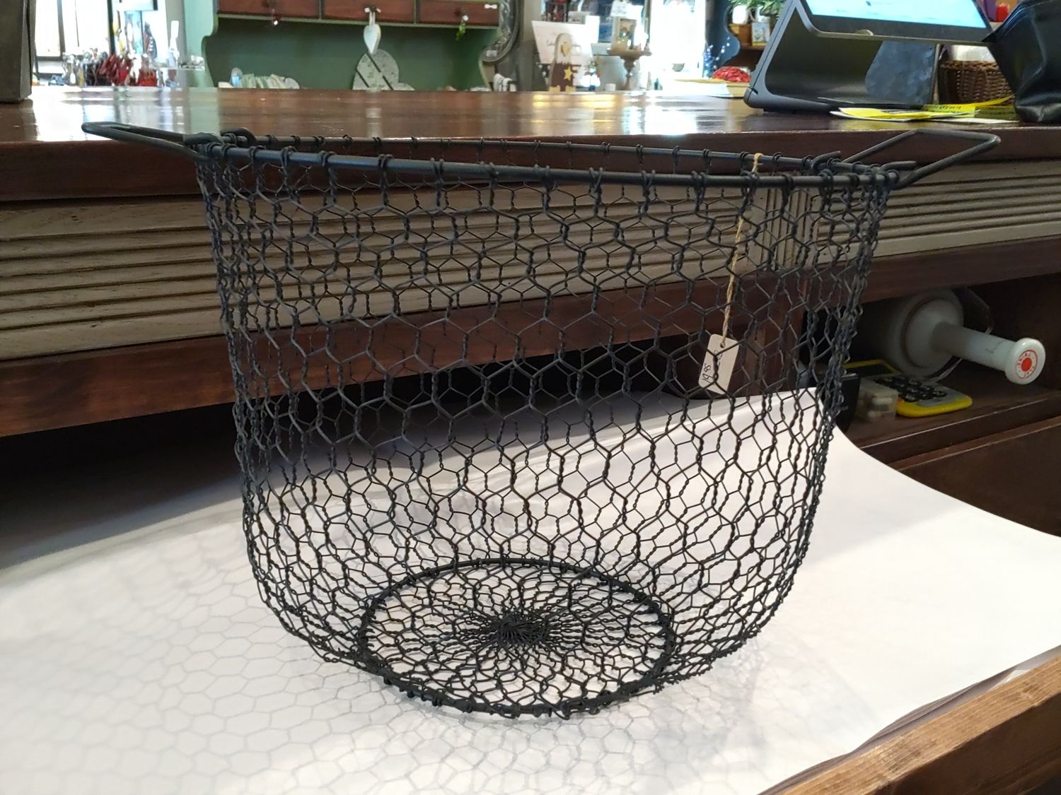Large Black Wire Basket  