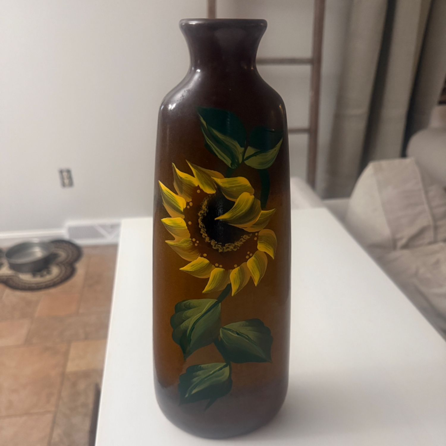 Hand Painted Sunflower Vase