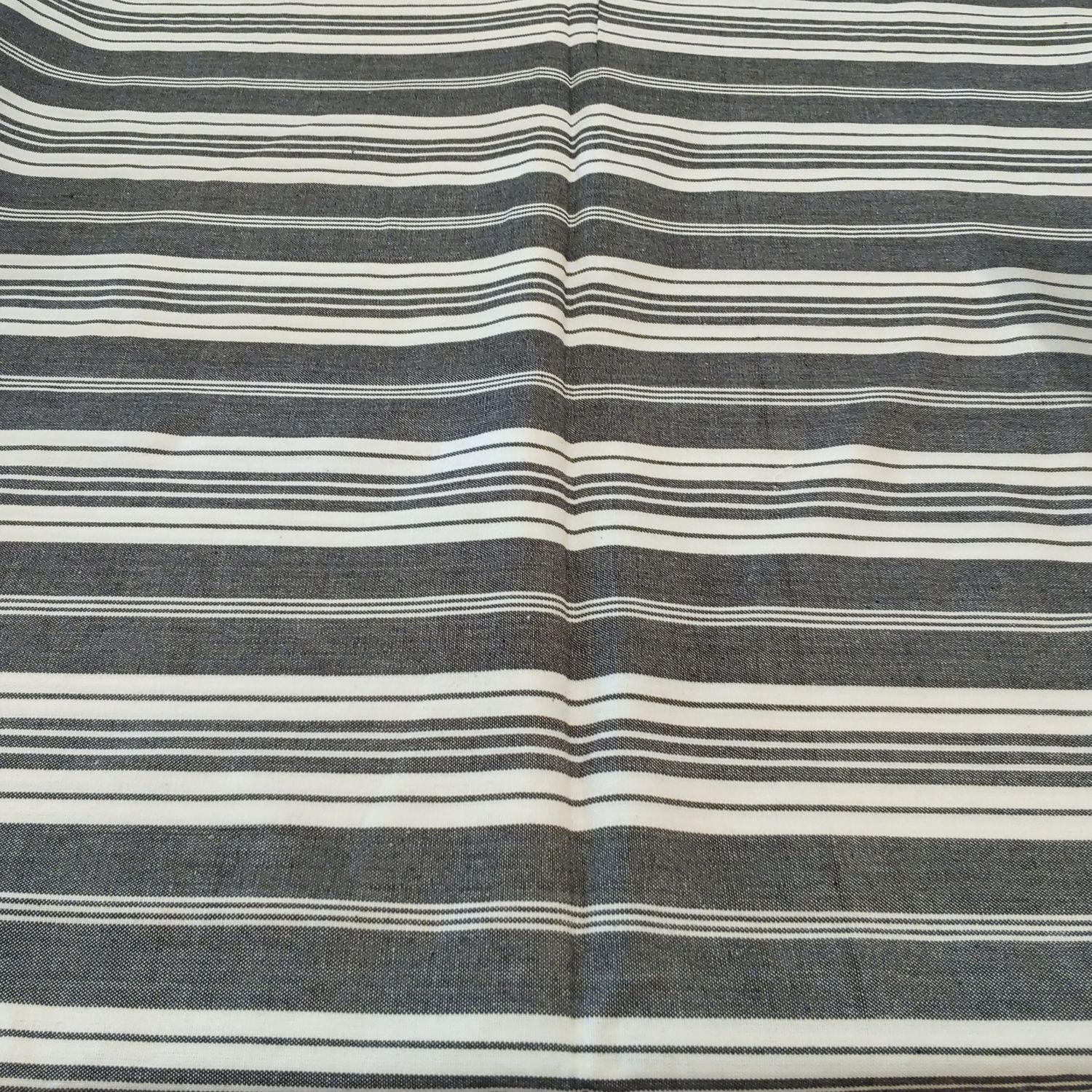 Gray/White Striped Tablecloth 60x60 