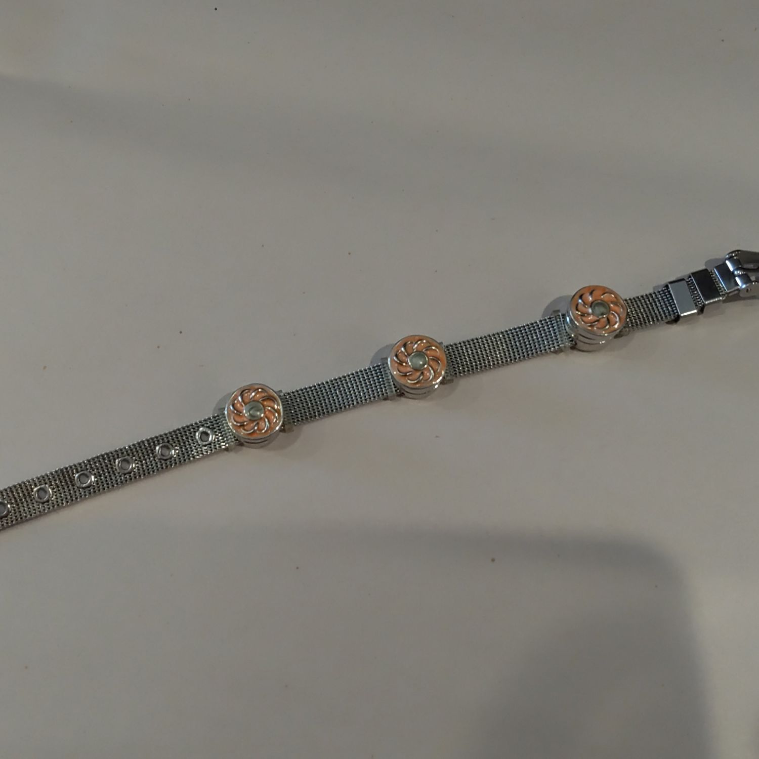 Pink Snap Charm Bracelet