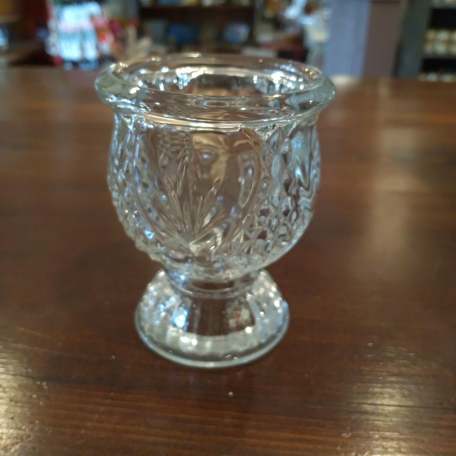 Cut Glass Candle Holder