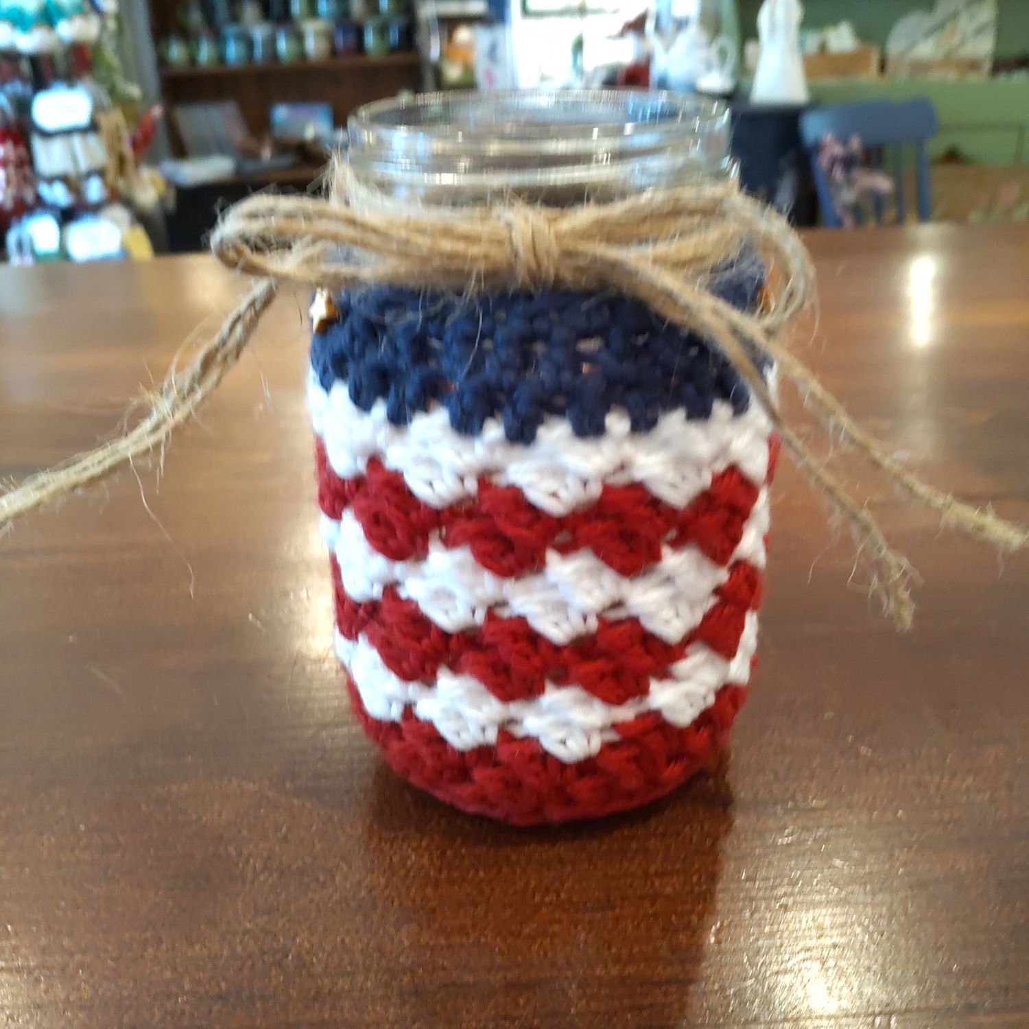LD Hand Crocheted Amer Jar