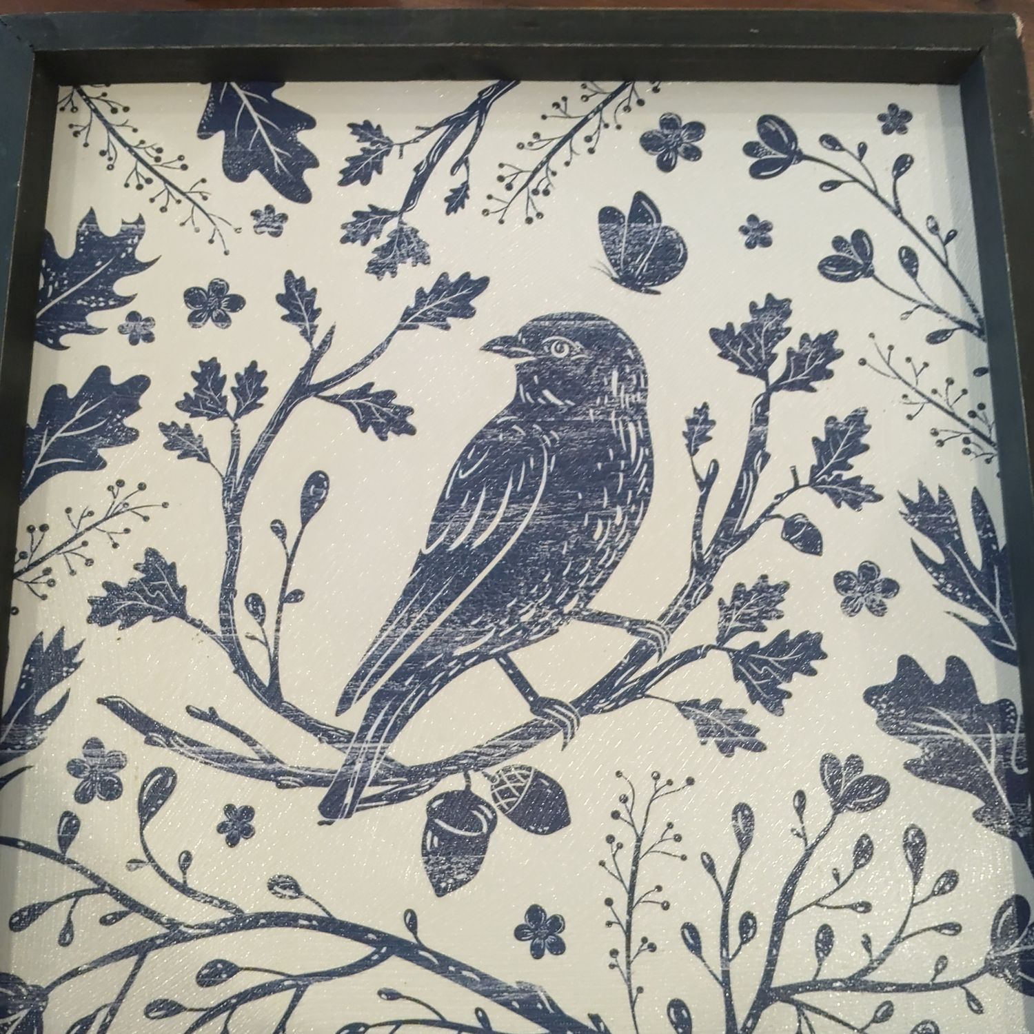 Blue Floral Bird Picture