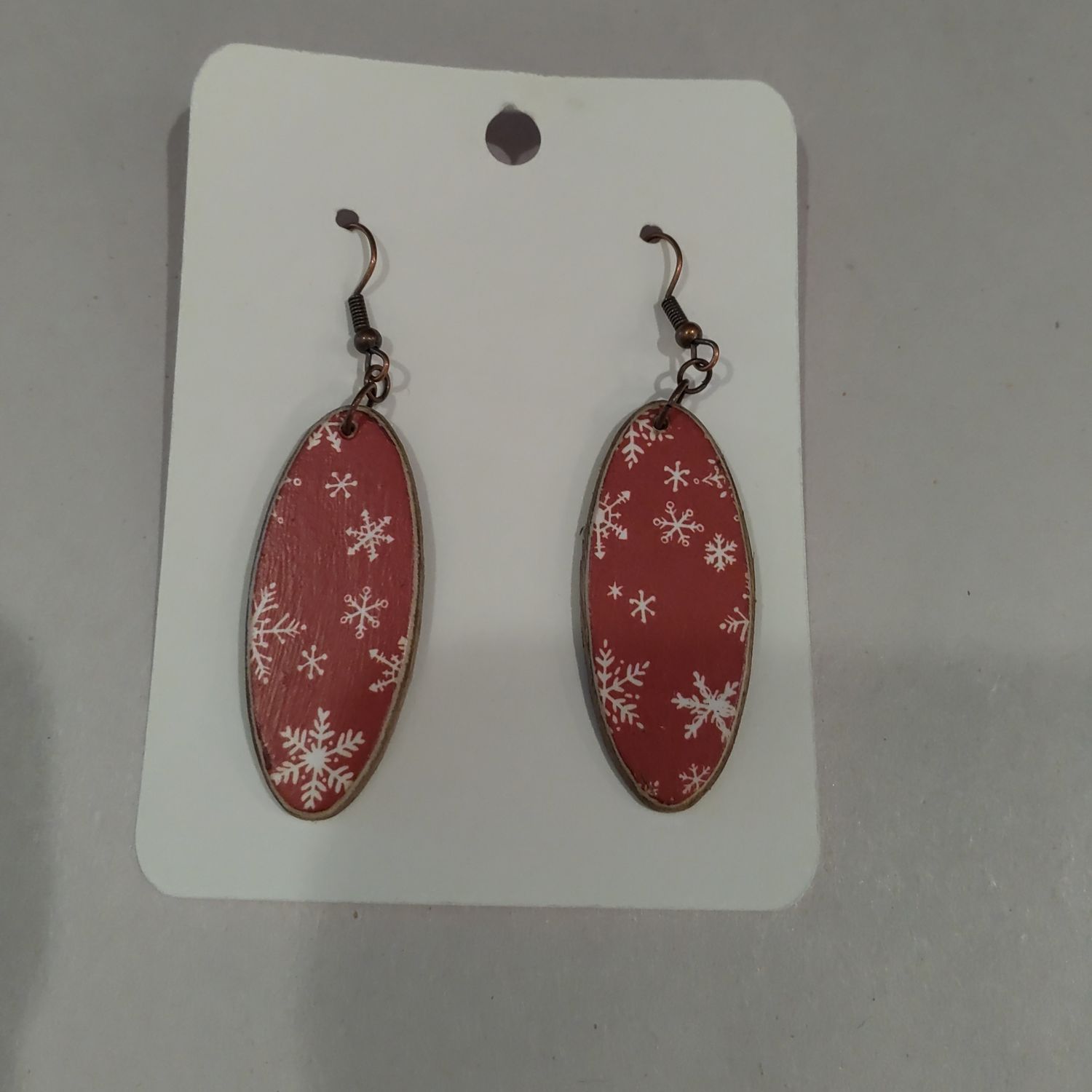 Red Snowflake Earrings