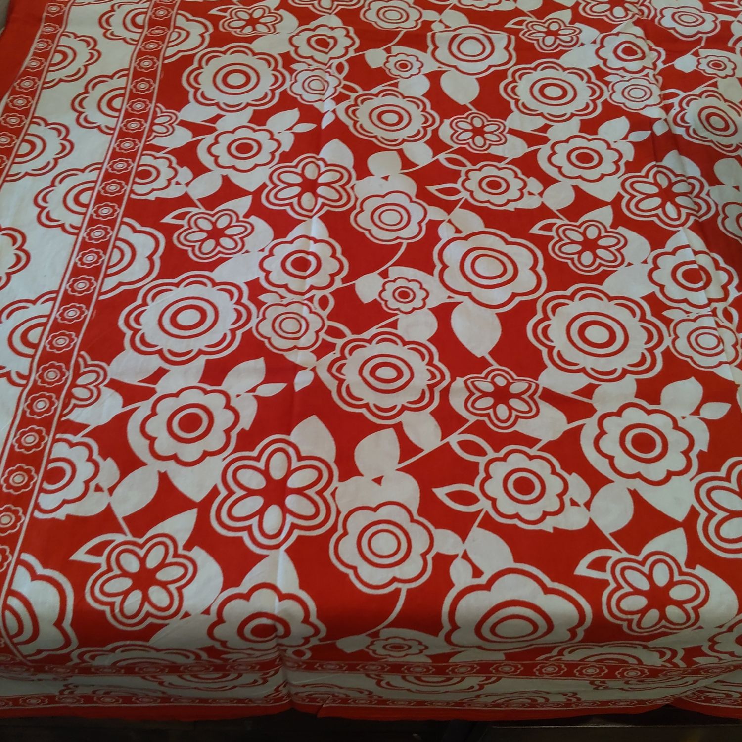 Red Floral Tablecloth 54x90