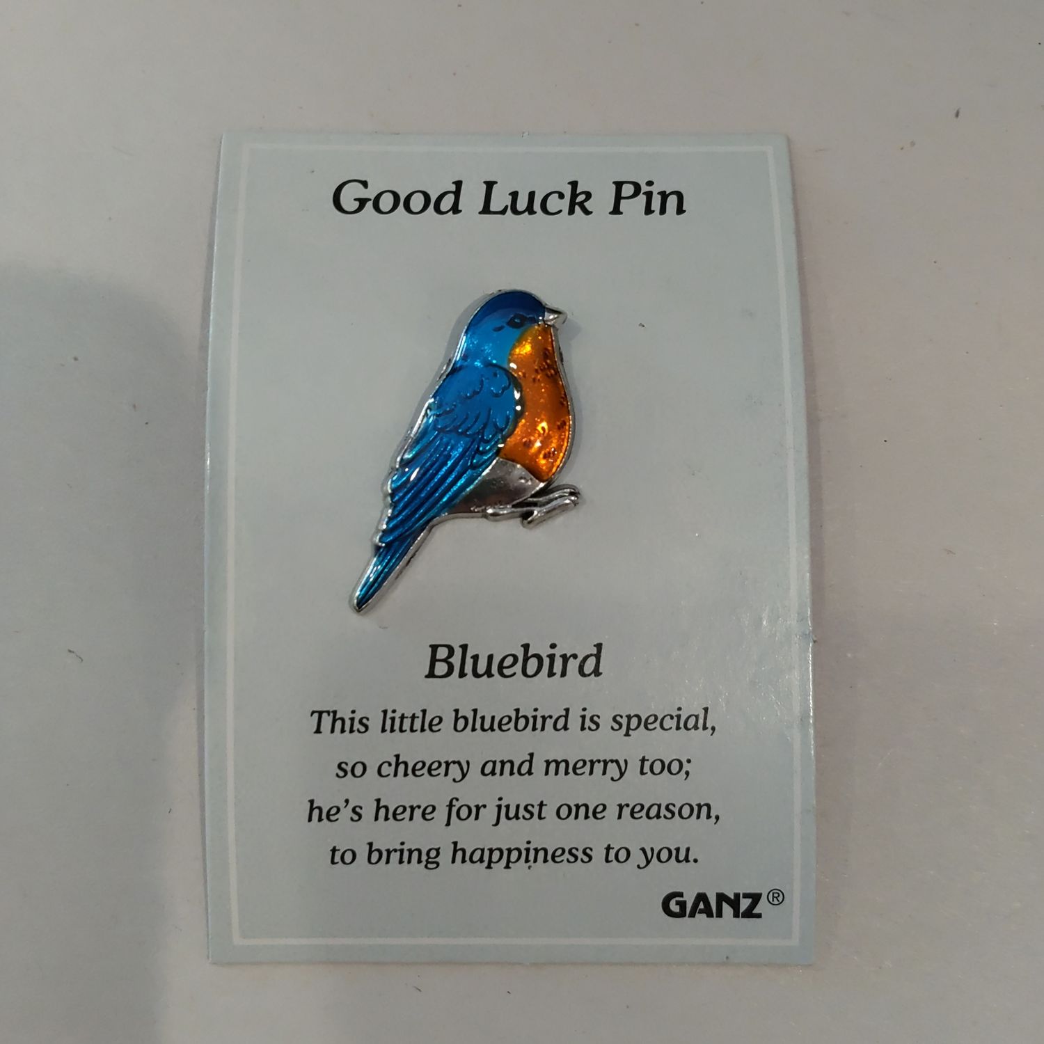Good Luck Pin Bluebird
