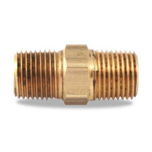 HEX NIPPLE 1/4" BRASS