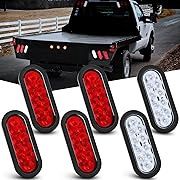 6" OVAL LED LIGHT (RED &amp; CLEAR)