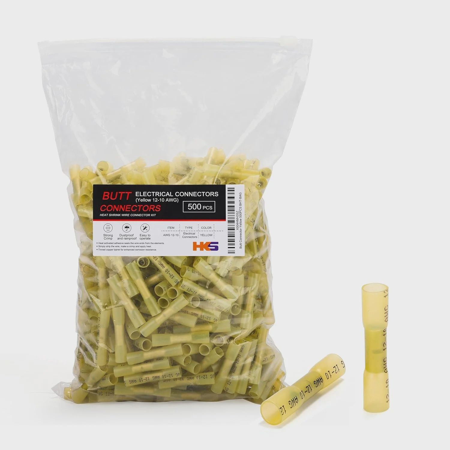 12-10 AWG BUTT CONNECTORS - (500 PIECE)