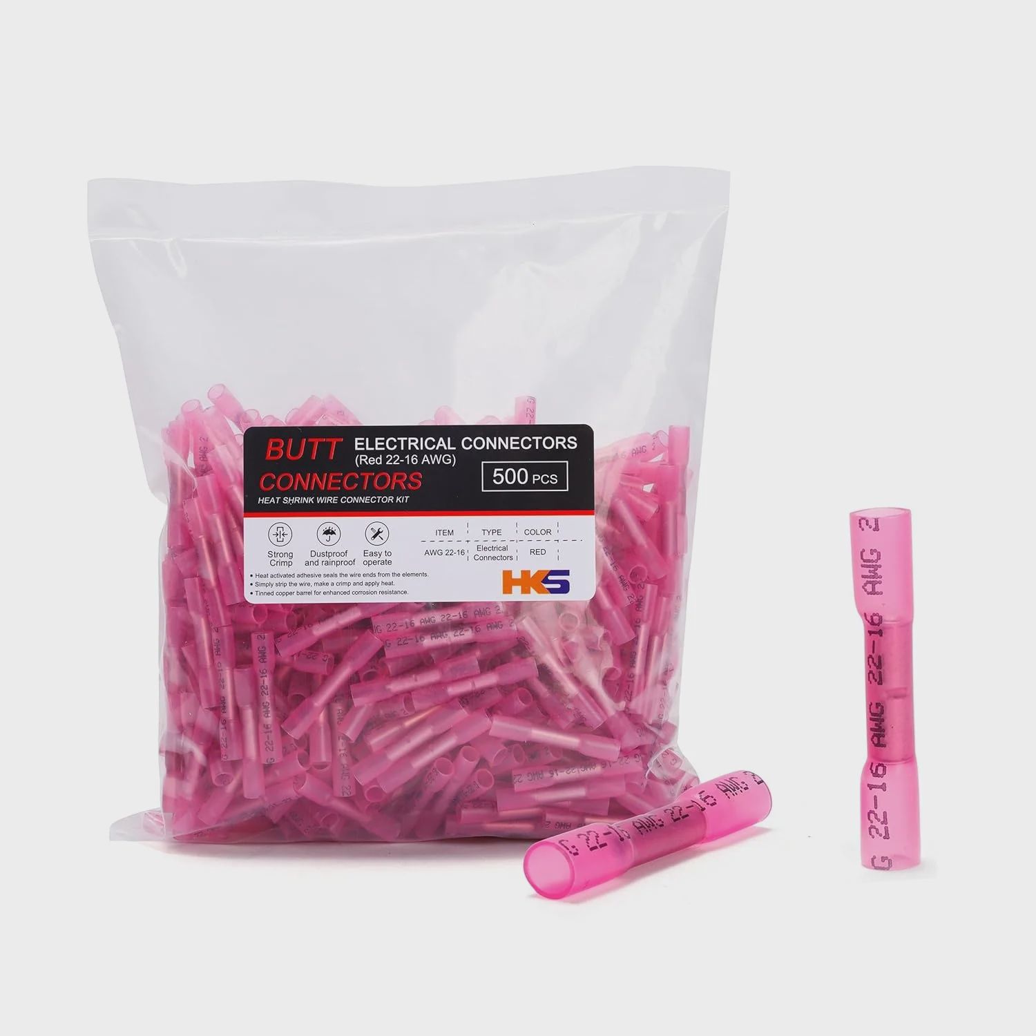 22-16 AWG BUTT CONNECTORS (500 PIECE)